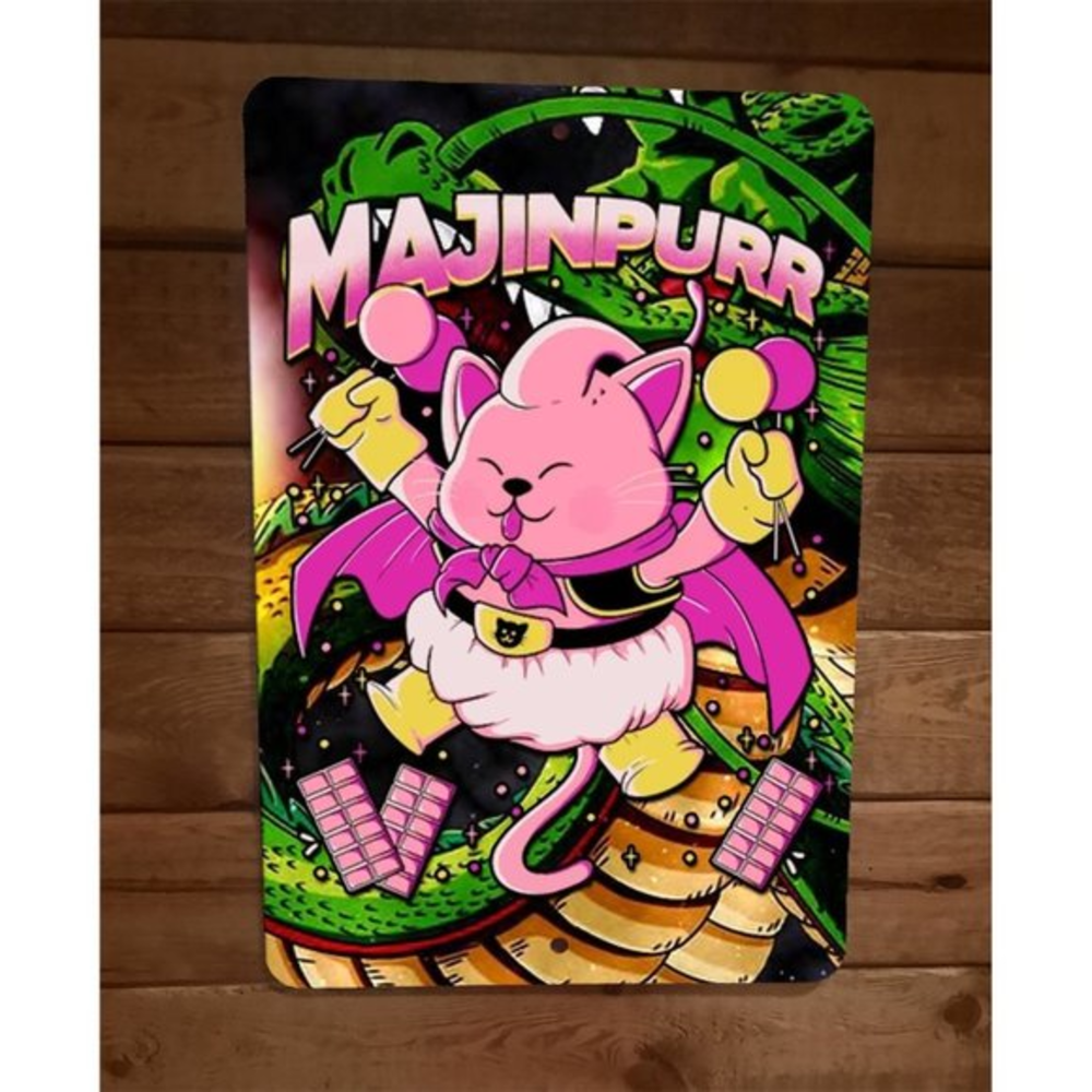 ManjiPurr DragonBall Z Cat Parody Manjin Buu‎ 8x12 Metal Wall Sign Poster